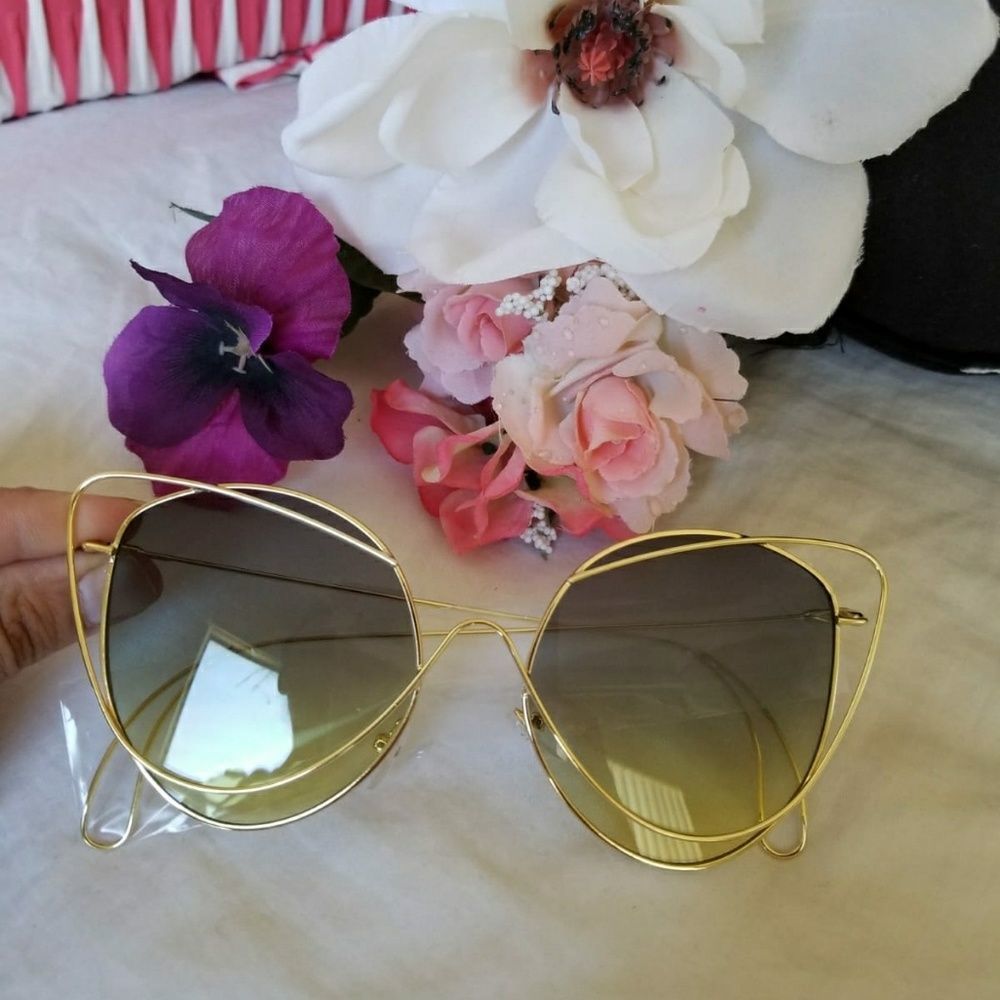New fashion Double Wire Cat Eye Sunglasses Women 2026